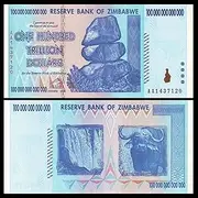 Generic 100 Trillion commemorative paper, Uncirculated, Zimbabwe, blue/green, zim100000