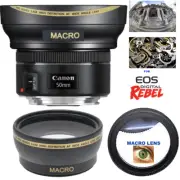 HD3 16K ULTRA WIDE FISHEYE LENS + MACRO LENS FOR CANON EF 50mm f/1.4 USM LENS