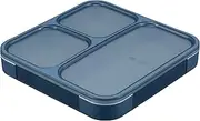 CB JAPAN Foodman Bento Box, Standing and Transporting, Thin Bento Box, 28.5 fl oz (800 ml), Antibacterial, Ash Navy, Juice Leak Resistant, W Sealing, 4-Point Lock for Secure DSK