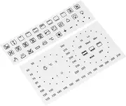 HALLMERS 48 Oven Gradient Celsius Temperature Dial + 38 Symbols Decal Control Panel Labels (Black Print Clear Adhesive) Replacement Oven Sticker Electric Grill Fan Gas Burner Knob Switch