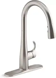 KOHLER K-22036-VS Simplice Touchless Pull Down Kitchen Faucet Stainless