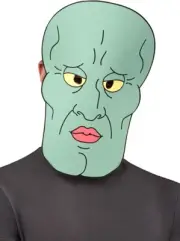 HANDSOME SQUIDWARD MASK Big Face SpongeBob SquarePants Costume Foam Adult Gag