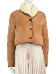 Brown Shearling Lined Suede Jacket