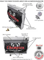 RC 2 Row 1" Radiator Lowhose Driver 24",12" Fans for 1967-1969 Ford Fairlane V8 (for: Ford)