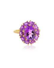 Tiramisu 14K Over Silver 4.78 ct. tw. Amethyst Ring