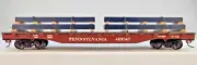 HO Scale Bachmann Silver Series RTR Flat Car W/ Steel Load Pennsylvana Railroad