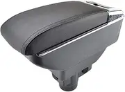 Car Armrest Rest Center Console Storage Box Cup Holder Arm Rest Dual Layer Armrest Black Leather Double, for Opel, for Vauxhall, Corsa D 2006-2014 2011 2012 Vehicle armrest Compartment﻿(Red