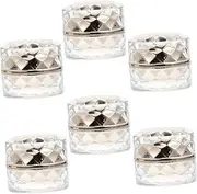 VICASKY Travel Size Acrylic Containers 6pcs 5g Small Cosmetic Jars Acrylic Powder Containers Leakproof Odorless Diamond Shape