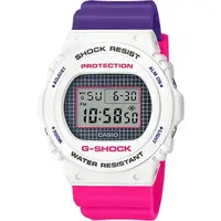 在飛比找momo購物網優惠-【CASIO 卡西歐】G-SHOCK 復古格紋圓框撞色電子錶