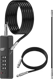 Combo Bike Lock,Cable Bike Lock | Weatherproof Uncuttable High-Security Chain Combination for Travel Storage Commuting Outdoor Gate Motorcycle Campus