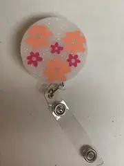 Retractable Badge Holder Id Tag - Groovy Flowers