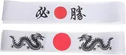 [MOBUTOFU] 2pc Headband Japanese Chef Bandana Stylish Martial Arts Headwear for Men