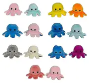 40cm Giant Reversible Octopus Stuffed Animal Reversible Happy Sad Octopus Plush Toy Pink-Blue