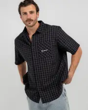 [Rip Curl] Rip Curl Men's Super Computer Short Sleeve Shirt in Black Size Large L Black