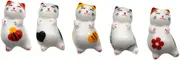 HOLIDYOYO 5pcs Cat Ceramic Chopstick Rests Elegant Tableware Racks for Dining Decor Premium Quality Space Saving Design for Convenient Eating Environment for Restaurants and Home Use