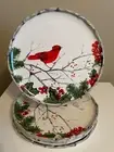 CHRISTMAS Red Cardinal 10” Dinner Plate Set of 4 NEW