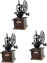 Ciieeo Manual Coffee Grinder Vintage Hand Crank Mill for Espresso Spices Wooden Design Grinding Portable Washable for Home Office Use