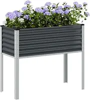 Raised Garden Bed, Elevated Planter Box Plant Container Anthracite 100x41x90 cm Steel