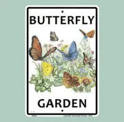 Butterfly Garden, White, Crosswalks Aluminum Warning Sign Indoor/Outdoor 10"x15"