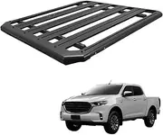 Offroad Aluminum Car Flat Roof Rack Platform Luggage Carrier in Built 28inch LED Light Bar Compatible for Mazda BT 50 2010+