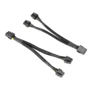 GPU PCIe 8 Pin Female to Dual 2X 8 Pin (6+2) Male PCI Express Power Adapter Braided Y-Splitter Exten 2PCS