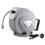 10M Green Fingers Retractable Water Hose Reel Garden Storage AutoRewind Spray Gun