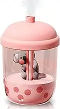 Kwude 450ml Portable Humidifier, Mini Cool Mist Humidifier with Night Light, USB Personal Humidifier Auto Shut-Off, Ultra-Quiet (Pink)