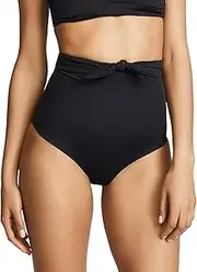 [WODECASA] Women's High Waisted Bikini Bottoms Tie Front Tummy Control Moderate Coverage Swim Bathing Suit Bottoms