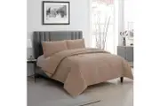 ARDOR BOUDOIR "Hana" EMBOSSED VELVET CHAMPAGNE QUILT COVER SET - CHAMPAGNE