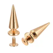 10x26mm Screw Back Rivets, 20 Sets Solid Leather Studs for DIY Gold Tone