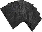 AULIGET 100 Piece Black Slate Peel and Stick Backsplash Wall Tiles, 3" x 6" PVC Faux Stone Stick on Tiles for Backsplash Kitchen, Bathroom, Laundry Room, Camper, Fireplace
