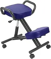 Ergonomic Kneeling Chair,Adjustable Height for Posture Correct Bad Backs, Neck Pain Relieving,Spine Tension Relief Thick Comfortable Cushion for Home and Office Blue