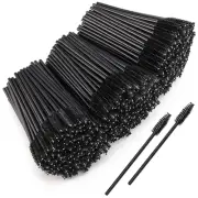 Disposable Mascara Wands Brush Makeup Spoolies Bulk for Eyelash Extensions Blac