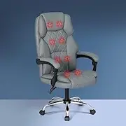 Massage Office Chair Grey High Back Adjustable Ergonomic Comfort Relaxation