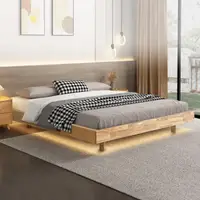 在飛比找momo購物網優惠-【HappyLife】實木懸浮雙人床架 Y11272(床框 