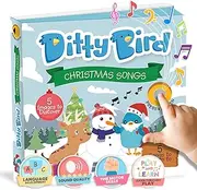 Ditty Bird Christmas Musical Book for Toddlers – Interactive Sound Book with Jingle Bells & Holiday Songs | Perfect Christmas Gift for Babies 1-3 | Sturdy Baby Book & Xmas Music Toy