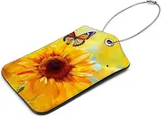[YTYVAGT] Luggage Tag,Bag Tags for Luggage,Travel Suitcase Tags,Butterflies Sunflower,2-Pc