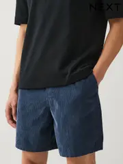 Blue 100% Cotton Corduroy Dock Shorts (AL5413) | $40