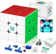 TUNJILOOL MoYu HuaMeng YS3M Speed Cube 3x3 Magnetic Speed Cube Professional Cube Stickerless Puzzle Toy for Travel Games for Adults and Kids (MagLev +Ball-Core Version)
