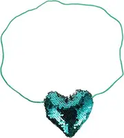 [TINEASUR] Mini Heart Shaped Sequin Bag Kids Crossbody Purse Plastic and Polyester for Girls Kids