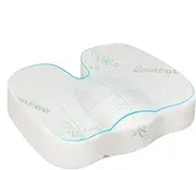 STARRY EUCALYPT Seat Cushion Memory Foam for Most Chair & Seats, Ergonomic Sitting Pillow Pad for Desk Office Chair Car Driving, Seat Support for Back Tailbone & Coccyx Pain Relief (Bamboo White)
