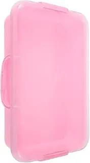 ERINGOGO Stackable Play Tray: Empty Sensory Bin Storage Container Portable Plastic Storage Bins Stackable Play Tray for Toys Arts Crafts and Sand Pink