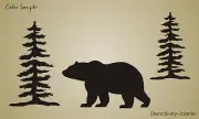Rustic Wilderness Stencil Mountain Lodge Trees Bear Cabin Country Prim DIY Signs