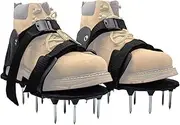 [Frfik] Aerator Shoes - Lawn Aerator-Shoe, 11.5 Inches Aerating Shoe - Steel Nails Spiked Shoe with Hook and Loop Straps for Garden Soil Aeration, Dethatching & Lawns Maintenance for Men & Women