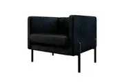 Avian Velvet Accent Sofa with Steel Legs - Black - Black