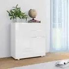 High Gloss Wooden Sideboard Buffet Cabinet Storage Shelf Cupboard Drawers White