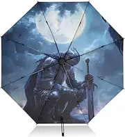 [PDZRMY] Archangel Wings Moon UV Protection Travel Umbrella Compact for Rain and Sun - Auto Open and Close UPF 50+ Windproof Portable 46” Sun Umbrella for Women and Men