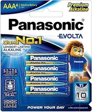 Panasonic Evolta AAA Premium Alkaline Batteries, 4-Pack (LR03EG/4B)