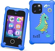 Kids Smart Phone for Boys Dinosaur Gifts for Boys 3-7 Years Old Touchscreen Toy Phone Music Player Camera Christmas Birthday Gifts for 3 4 5 6 7 8 9 Year Old Boys with SD Card