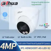 Dahua 4MP Full-Color Eyeball IP Camera Built-in Mic PoE IPC-HDW2439T-AS-LED-S2